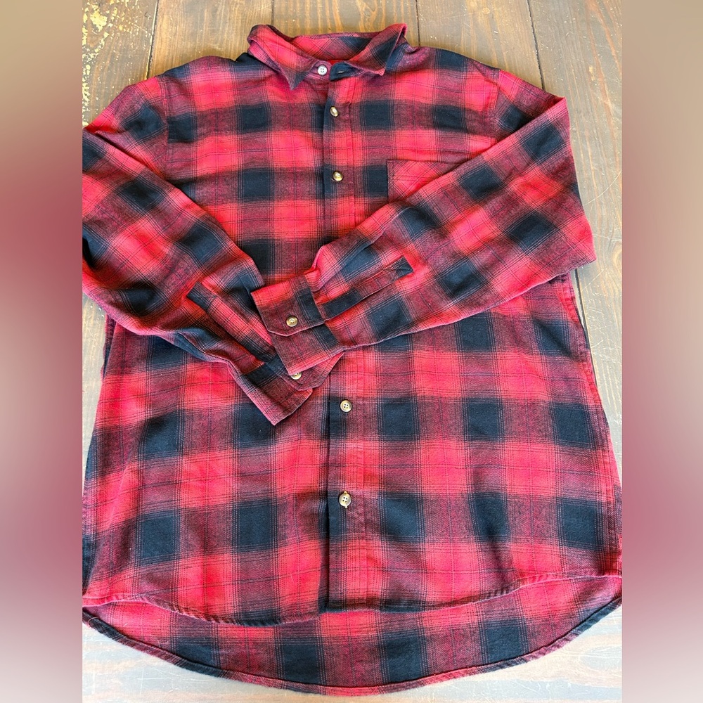 Field & Stream Red‎ Plaid Flannel LONG SLEEVE SHIRT Extra Large XL
